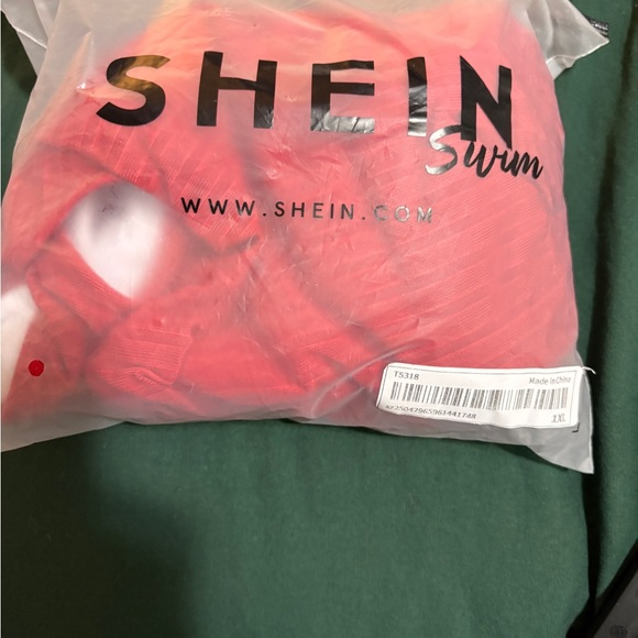 New Shein Red Ribbed Cutout Swimsuit 1X - Picture 6 of 7